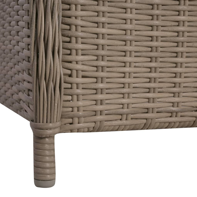 3-delige Bistroset met kussens poly rattan bruin MeubelReus