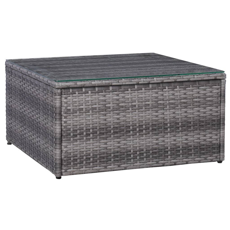 7-delige Loungeset met kussens poly rattan grijs MeubelReus