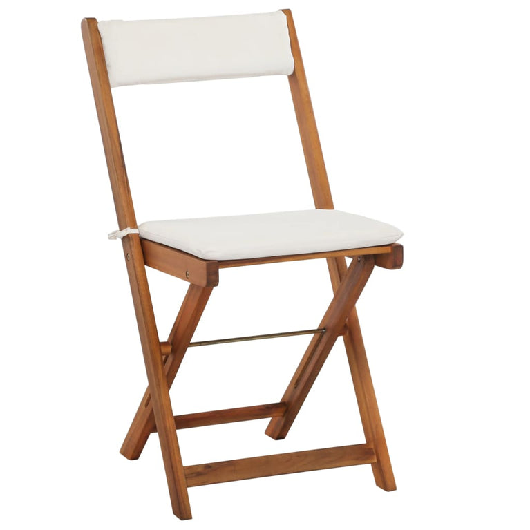 3-delige Bistroset inklapbaar met kussens massief acaciahout MeubelReus