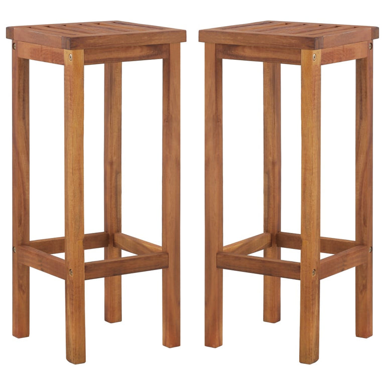 Barkrukken 2 st massief acaciahout