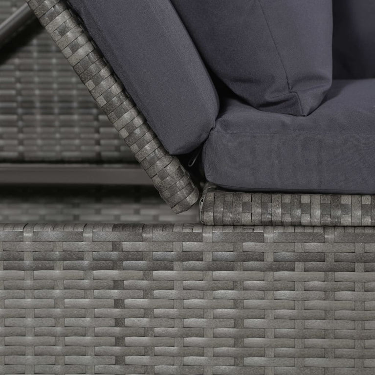 Tuinbed 200x60 cm poly rattan grijs MeubelReus
