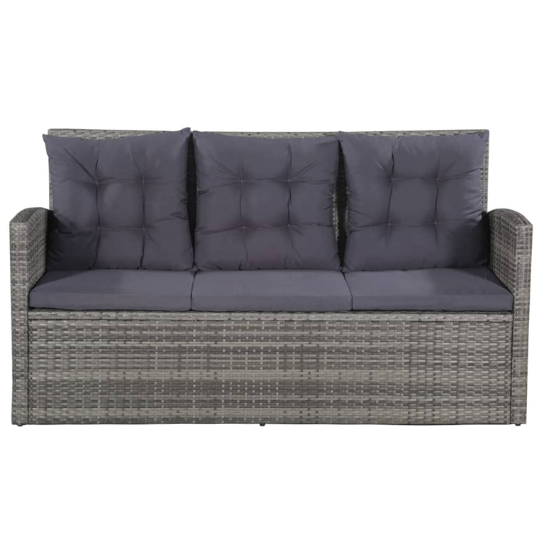6-delige Loungeset met kussens poly rattan grijs MeubelReus