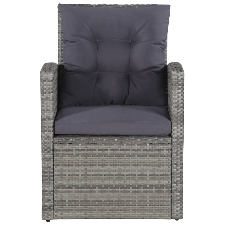6-delige Loungeset met kussens poly rattan grijs MeubelReus