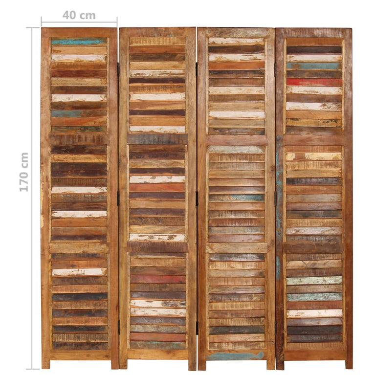 Kamerscherm 170 cm massief gerecycled hout MeubelReus