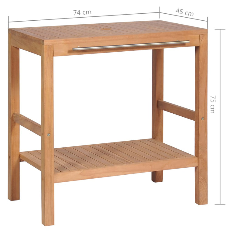Badkamer wastafelkast 74x45x75 cm massief teakhout MeubelReus