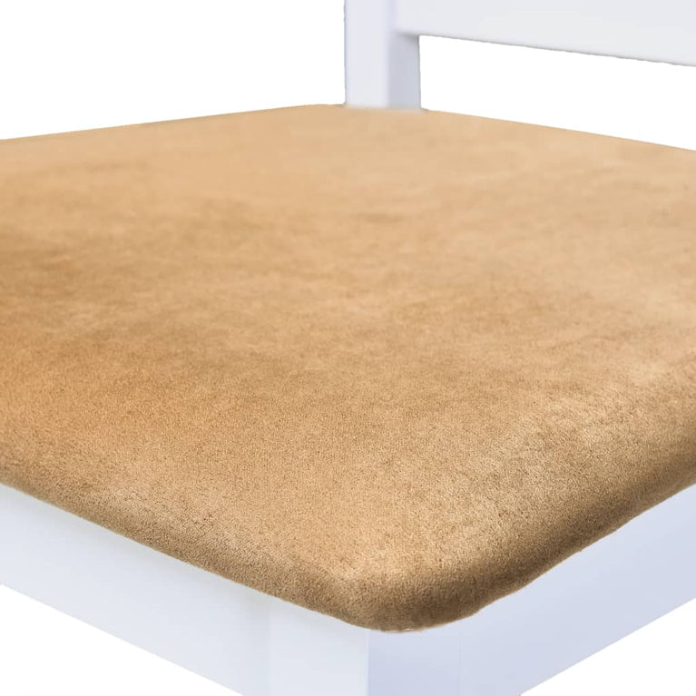 Bartafel- en barstoelenset massief hout bruin en wit 5-delig MeubelReus