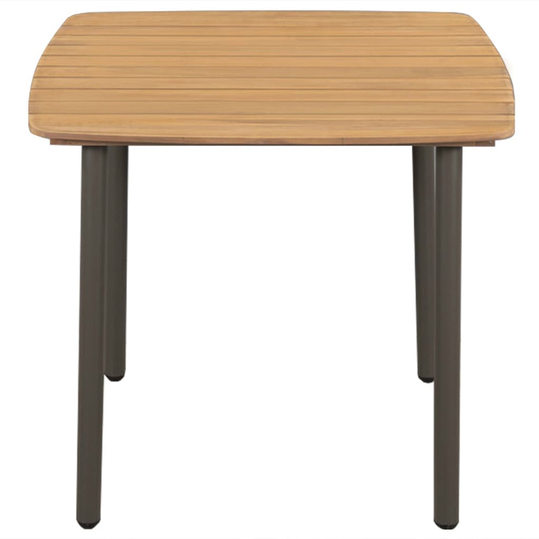 Tuintafel 80x80x72 cm massief acaciahout en staal MeubelReus
