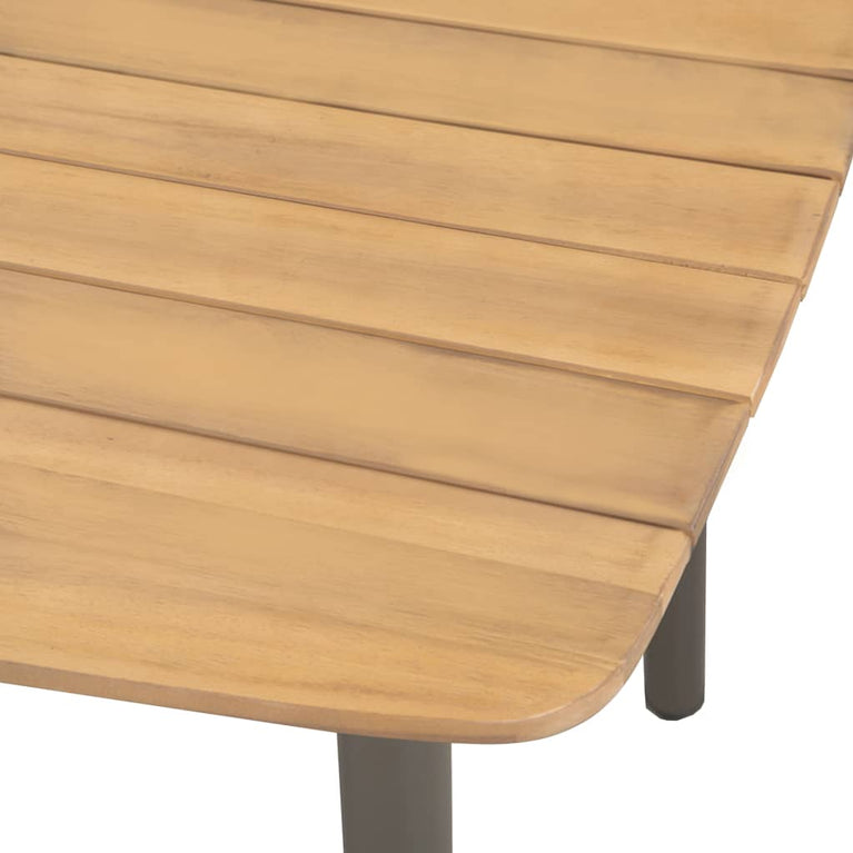 Tuintafel 80x80x72 cm massief acaciahout en staal MeubelReus