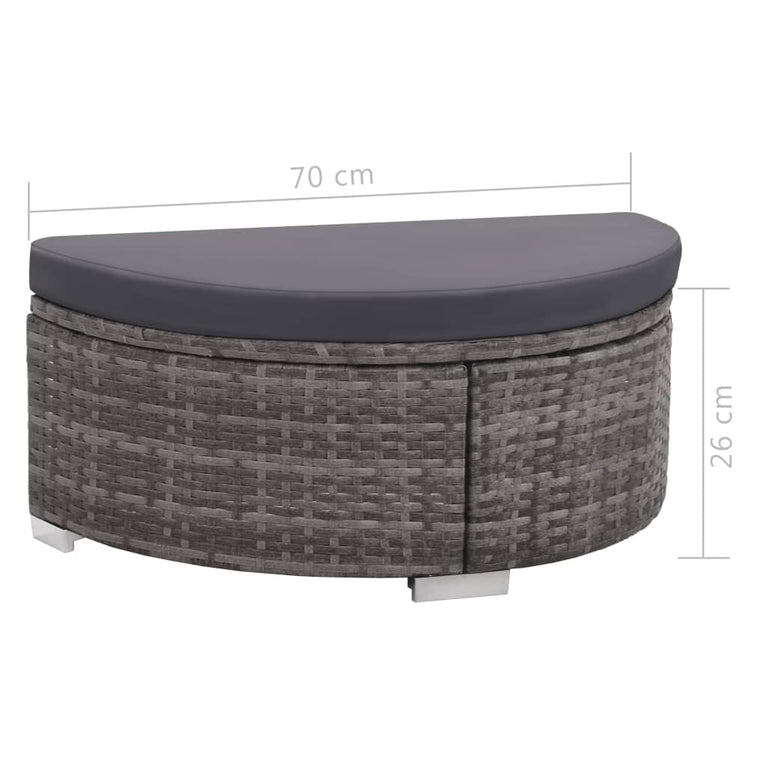 8-delige Loungeset met kussens poly rattan grijs MeubelReus