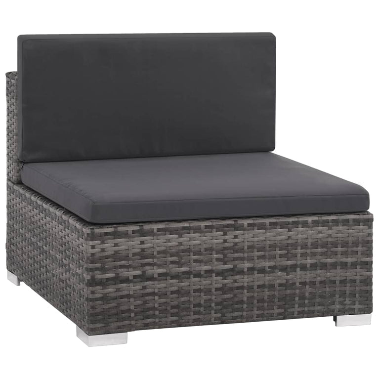 6-delige Loungeset met kussens poly rattan grijs MeubelReus