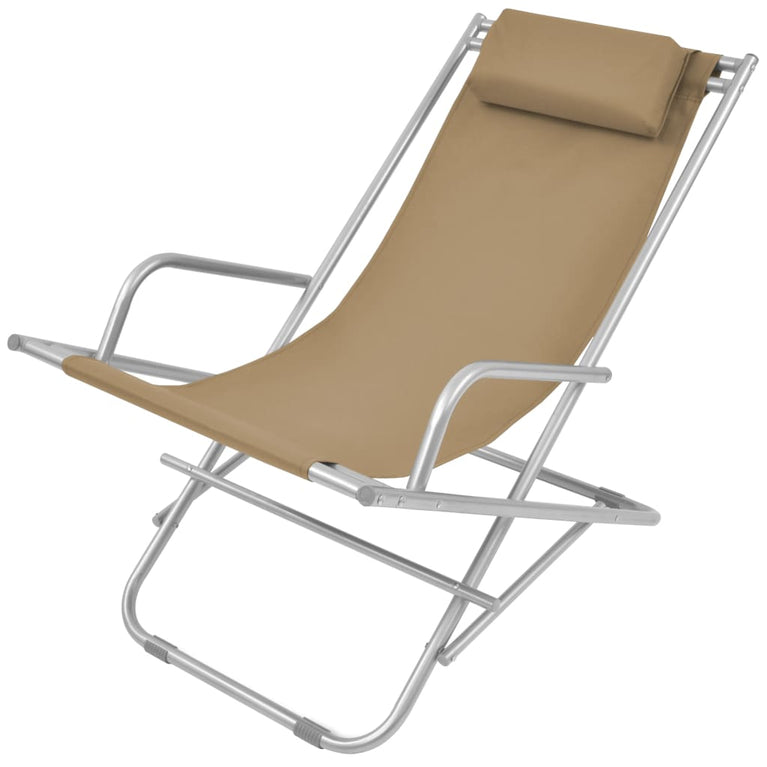 Terrasstoelen verstelbaar 2 st staal taupe MeubelReus