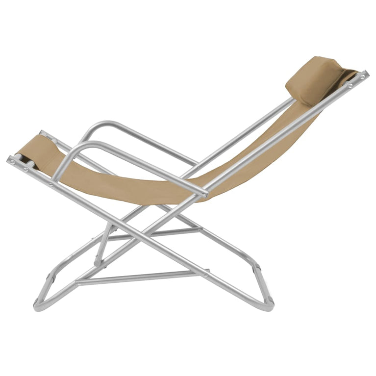 Terrasstoelen verstelbaar 2 st staal taupe MeubelReus