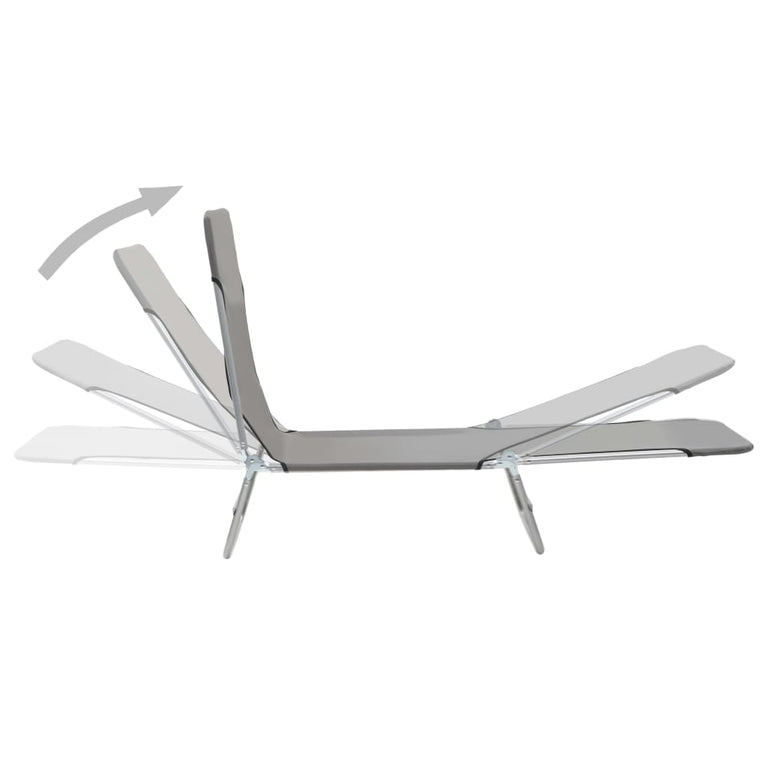 Ligbedden inklapbaar 2 st staal en stof grijs