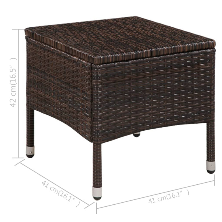 3-delige Bistroset poly rattan bruin MeubelReus