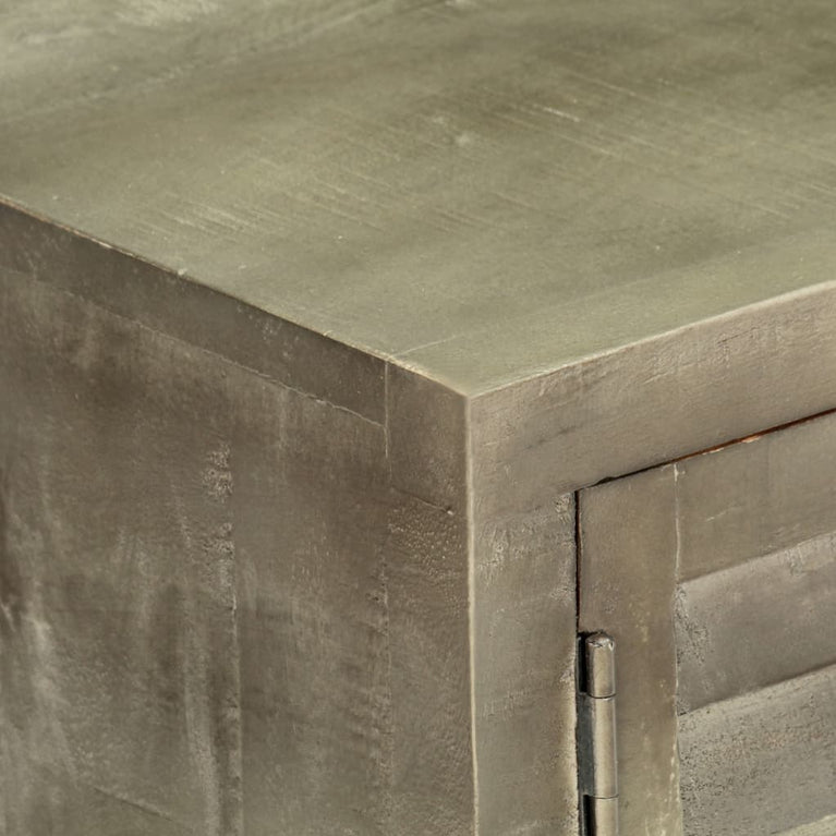 Tv-meubel 110x30x48 cm massief mangohout met messing grijs MeubelReus