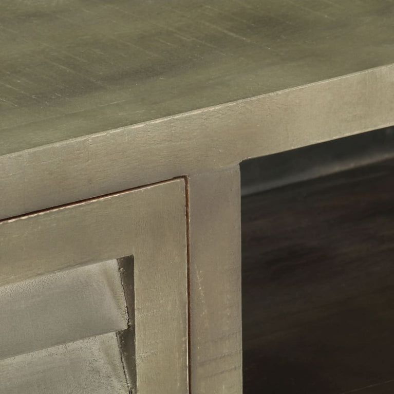 Tv-meubel 110x30x48 cm massief mangohout met messing grijs MeubelReus