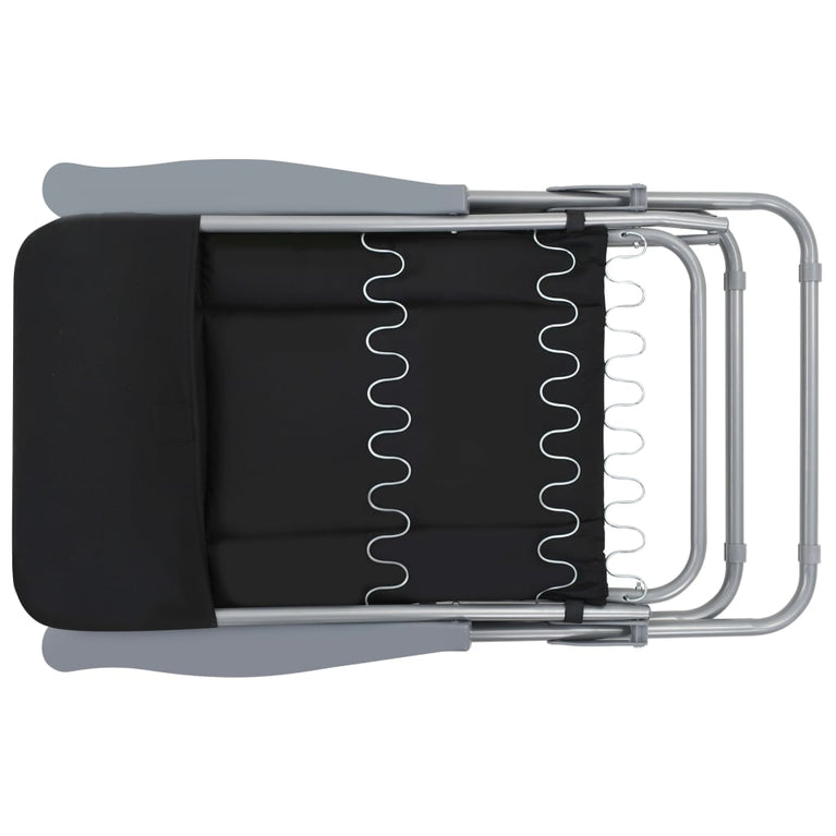 Tuinstoelen met kussen inklapbaar 2 st zwart MeubelReus