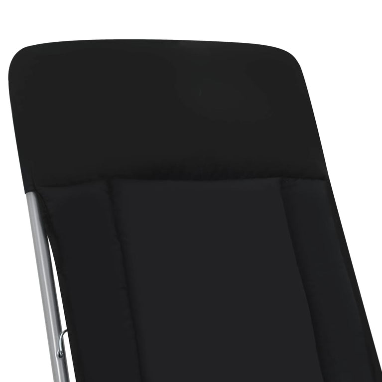 Tuinstoelen met kussen inklapbaar 2 st zwart MeubelReus