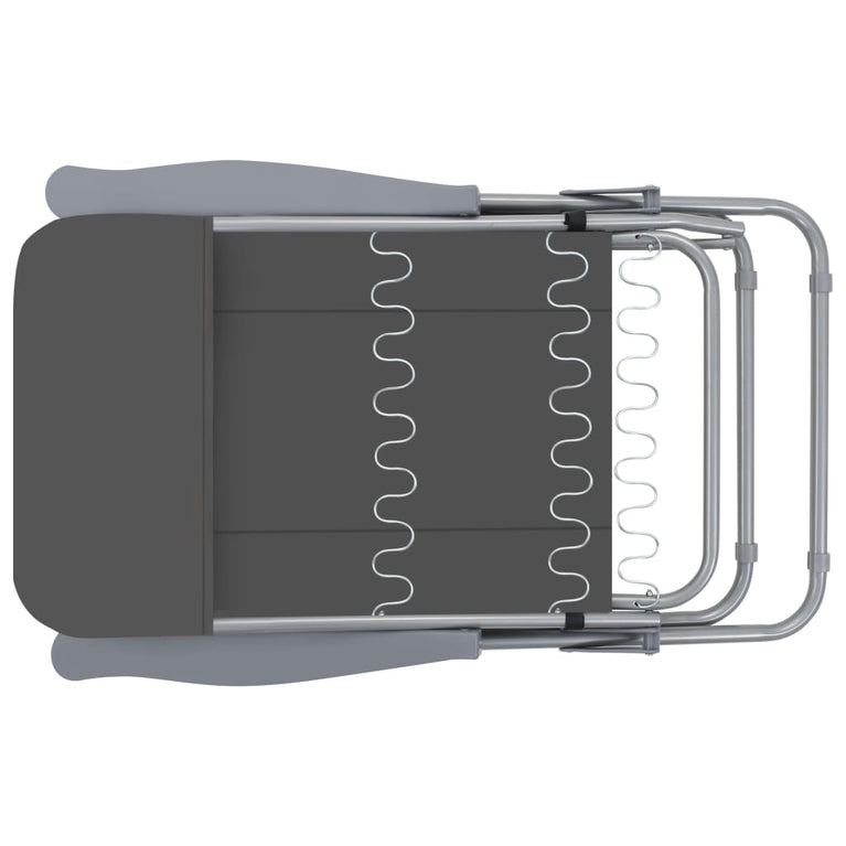 Tuinstoelen met kussen inklapbaar 2 st grijs MeubelReus