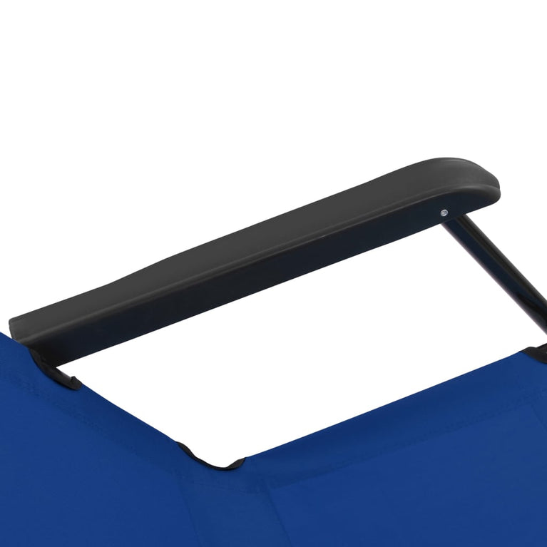 Ligbedden inklapbaar 2 st met voetensteun staal blauw MeubelReus