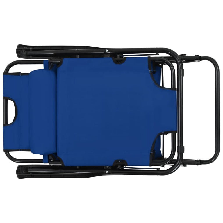 Ligbedden inklapbaar 2 st met voetensteun staal blauw MeubelReus