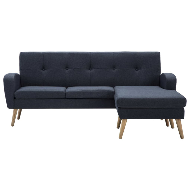 Bank L-vormig 186x136x79 cm stoffen bekleding donkergrijs