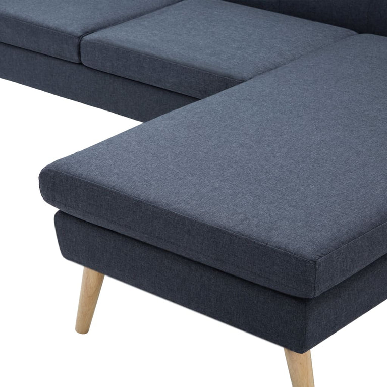 Bank L-vormig 186x136x79 cm stoffen bekleding donkergrijs