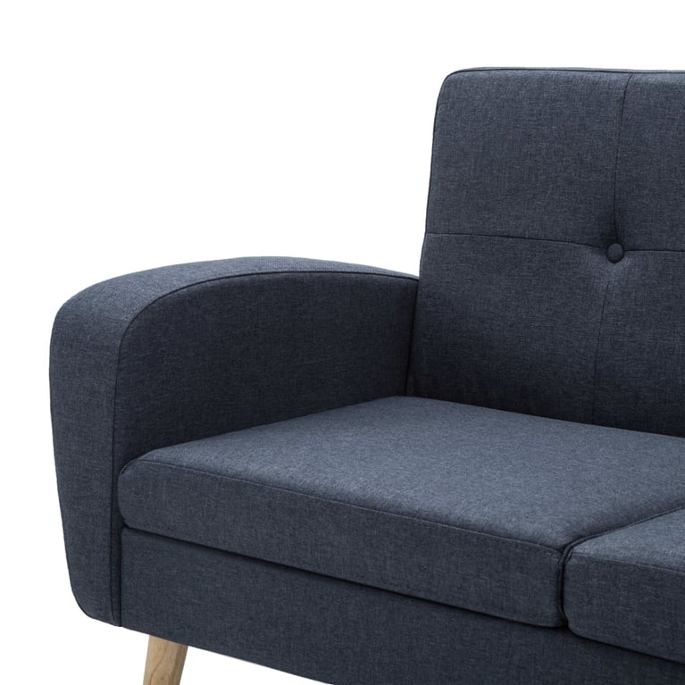 Bank L-vormig 186x136x79 cm stoffen bekleding donkergrijs