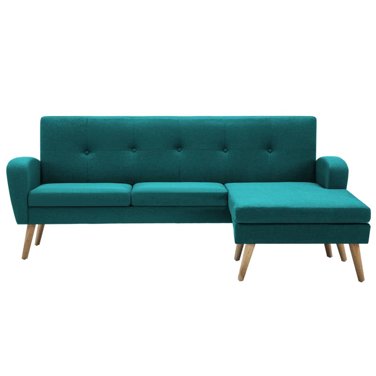 Bank L-vormig 186x136x79 cm stoffen bekleding groen