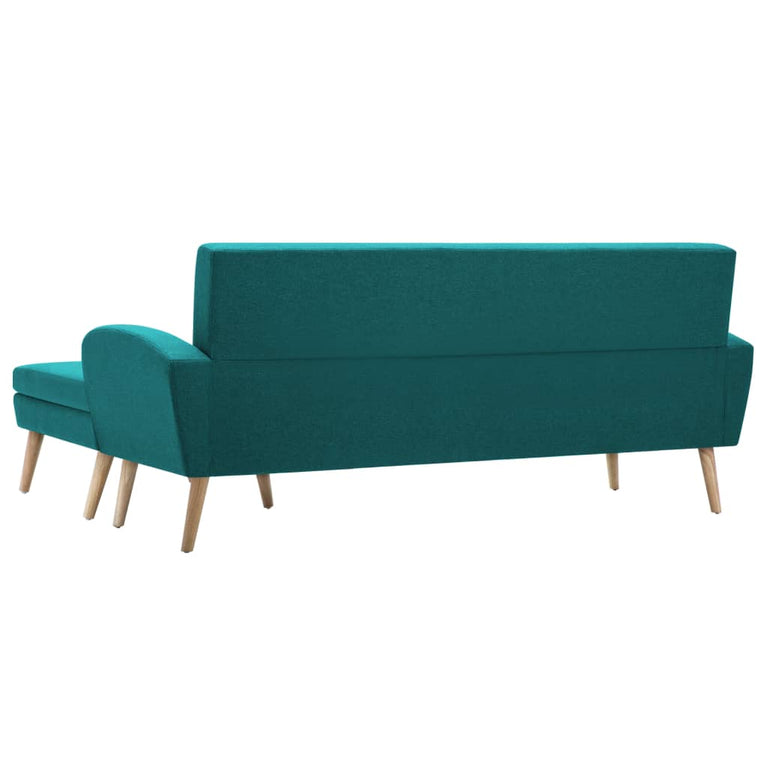 Bank L-vormig 186x136x79 cm stoffen bekleding groen