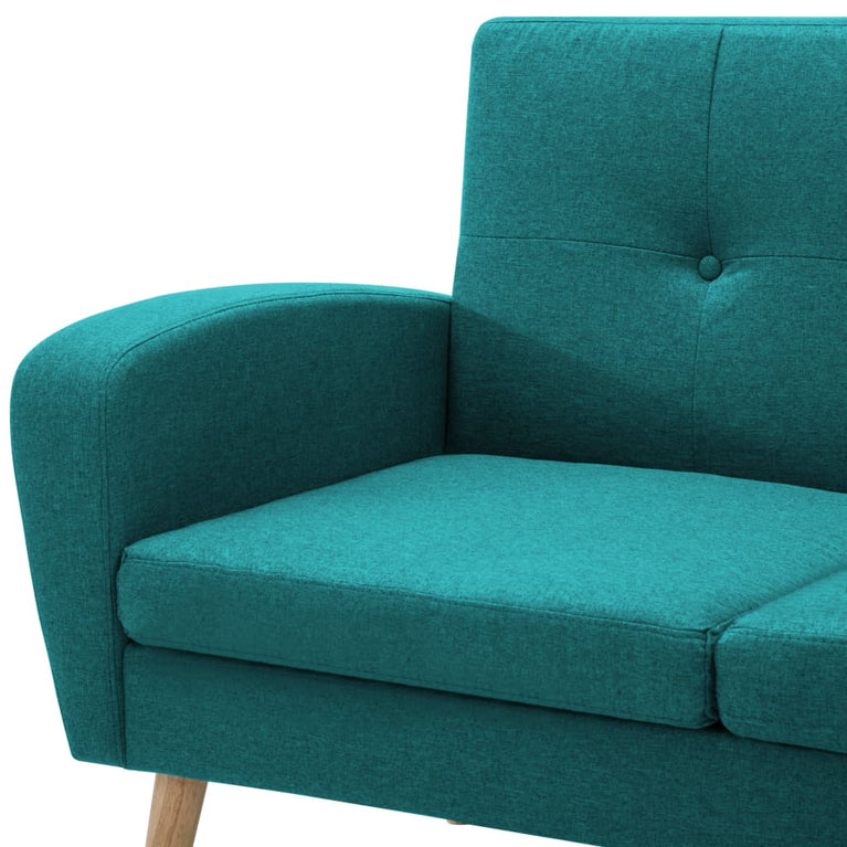 Bank L-vormig 186x136x79 cm stoffen bekleding groen