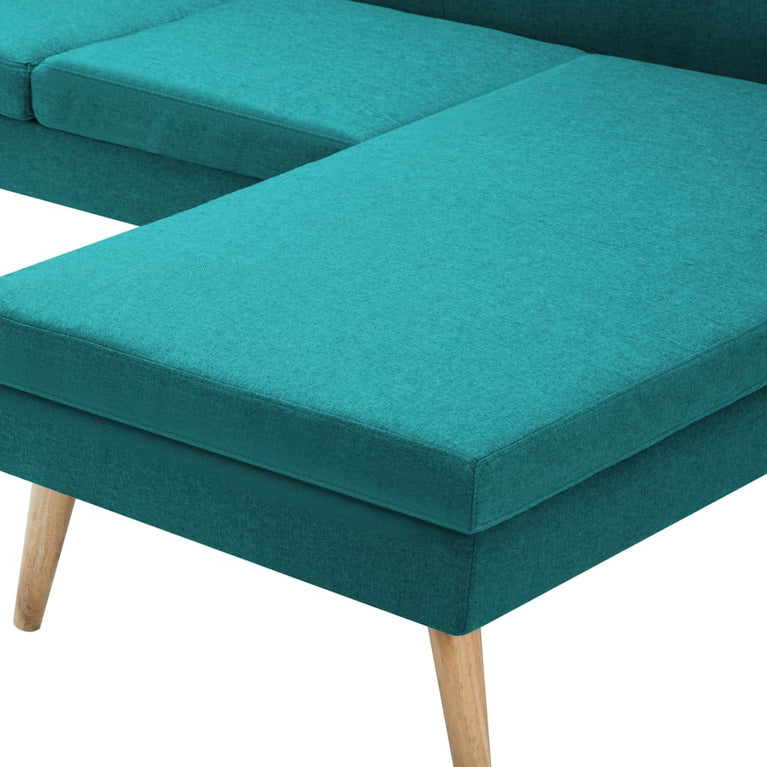 Bank L-vormig 186x136x79 cm stoffen bekleding groen
