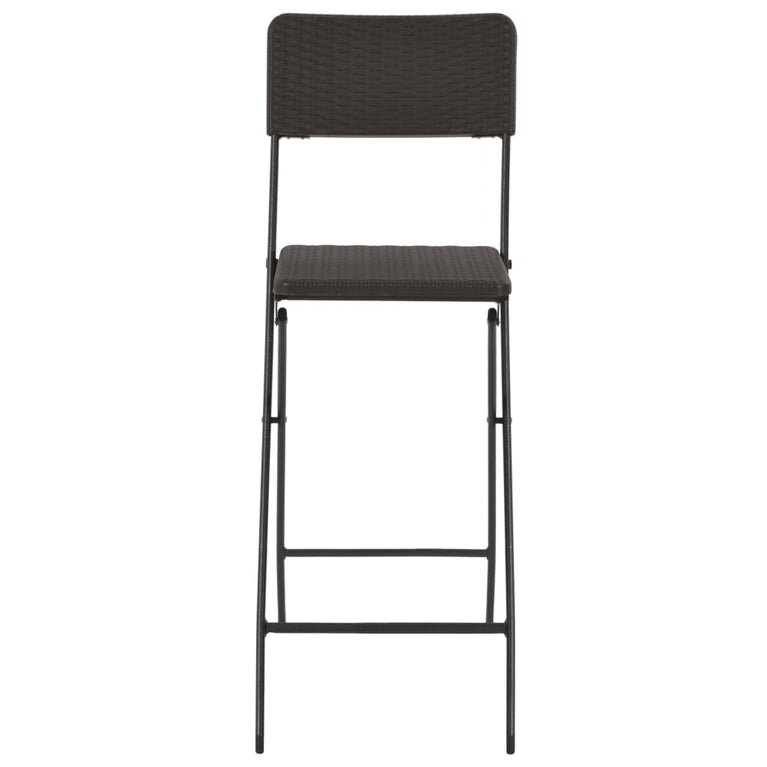 Barstoelen inklapbaar 2 st rattan look HDPE en staal bruin MeubelReus
