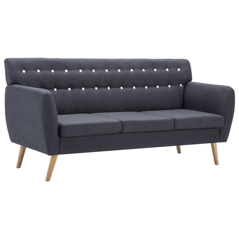 Driezitsbank 172x70x82 cm stof donkergrijs MeubelReus