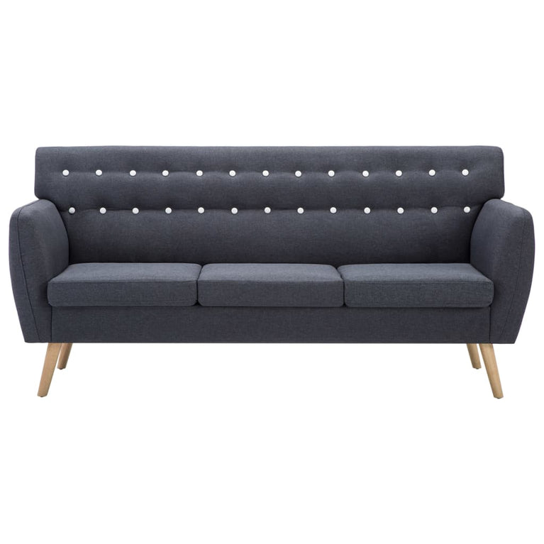 Driezitsbank 172x70x82 cm stof donkergrijs MeubelReus
