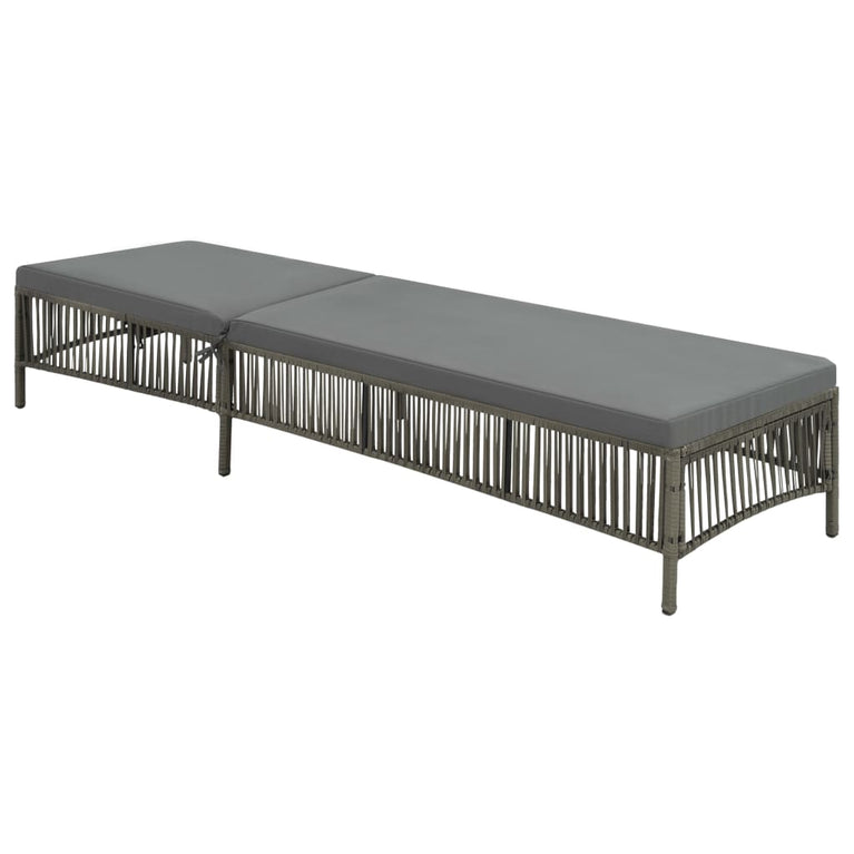 Ligbed met kussen poly rattan grijs MeubelReus