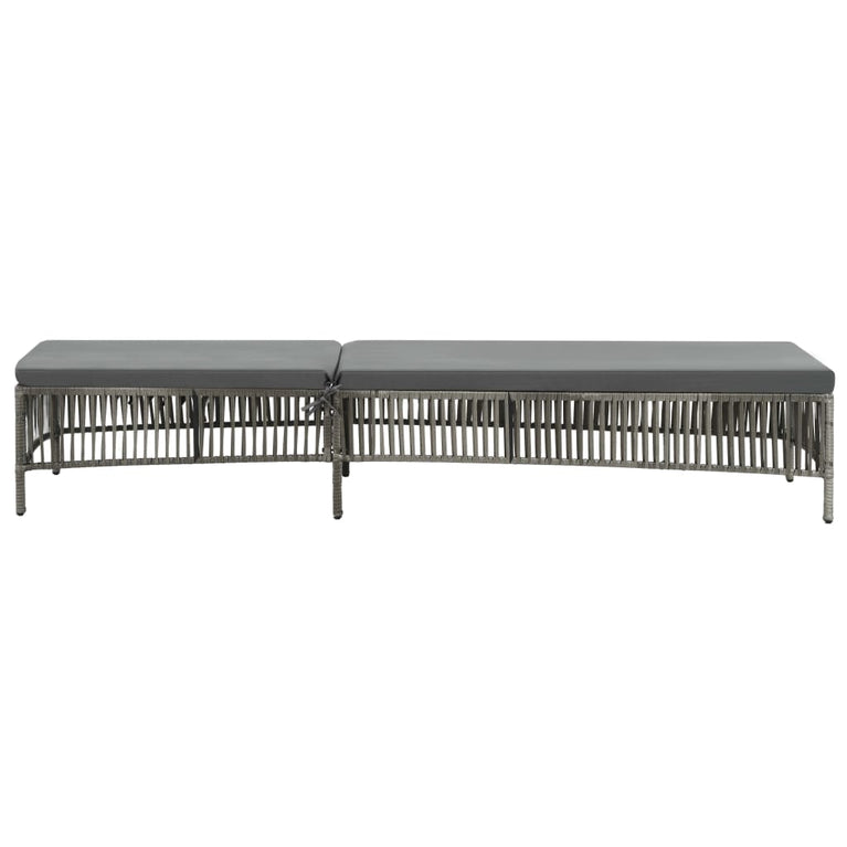 Ligbed met kussen poly rattan grijs MeubelReus