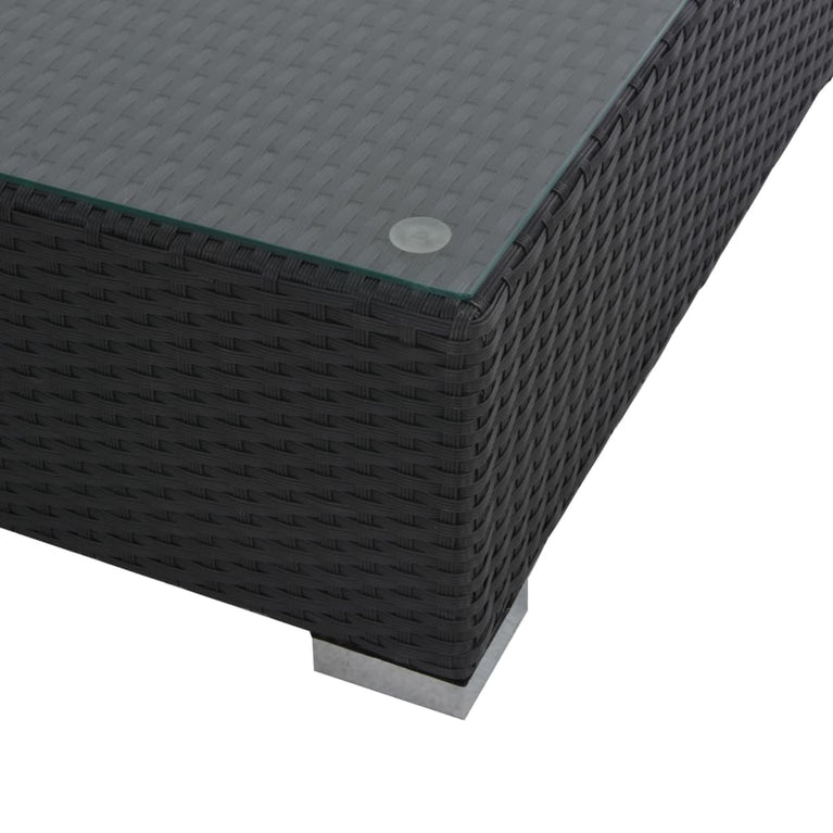 6-delige Loungeset met kussens poly rattan zwart MeubelReus