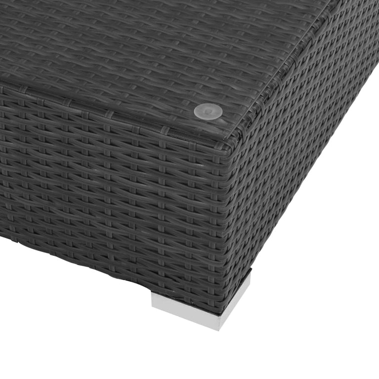 7-delige Loungeset met kussens poly rattan zwart MeubelReus