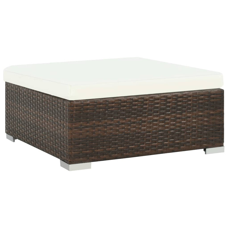 7-delige Loungeset met kussens poly rattan bruin MeubelReus