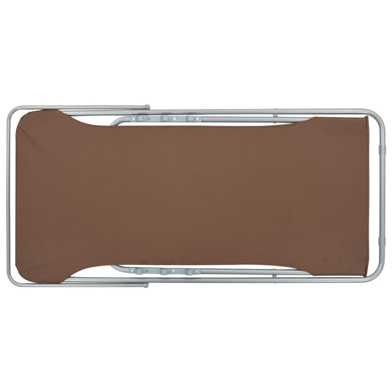 Strandstoelen inklapbaar 2 st staal en oxford stof bruin MeubelReus