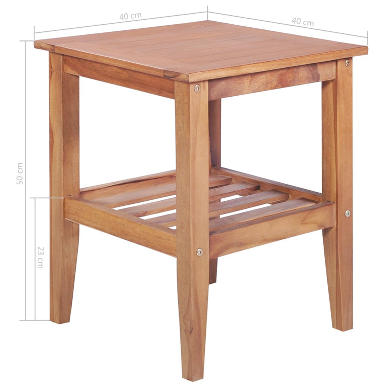 Salontafel vierkant 40x40x50 cm massief teakhout MeubelReus