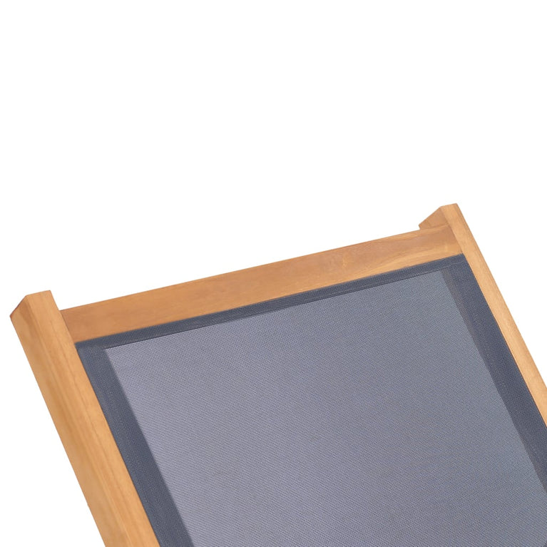 Ligbed inklapbaar met wielen massief teakhout en textileen MeubelReus