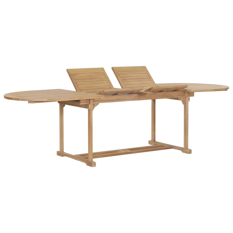 Tuintafel verlengbaar ovaal 180-280x100x75 cm massief teakhout MeubelReus