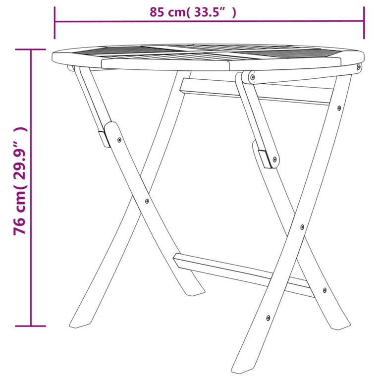 Tuintafel inklapbaar 85x76 cm massief teakhout MeubelReus