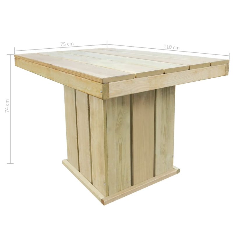 Tuintafel 110x75x74 cm geïmpregneerd grenenhout MeubelReus