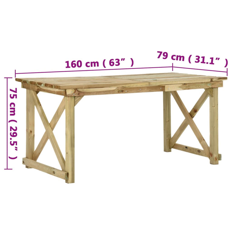 Tuintafel 160x79x75 cm hout MeubelReus