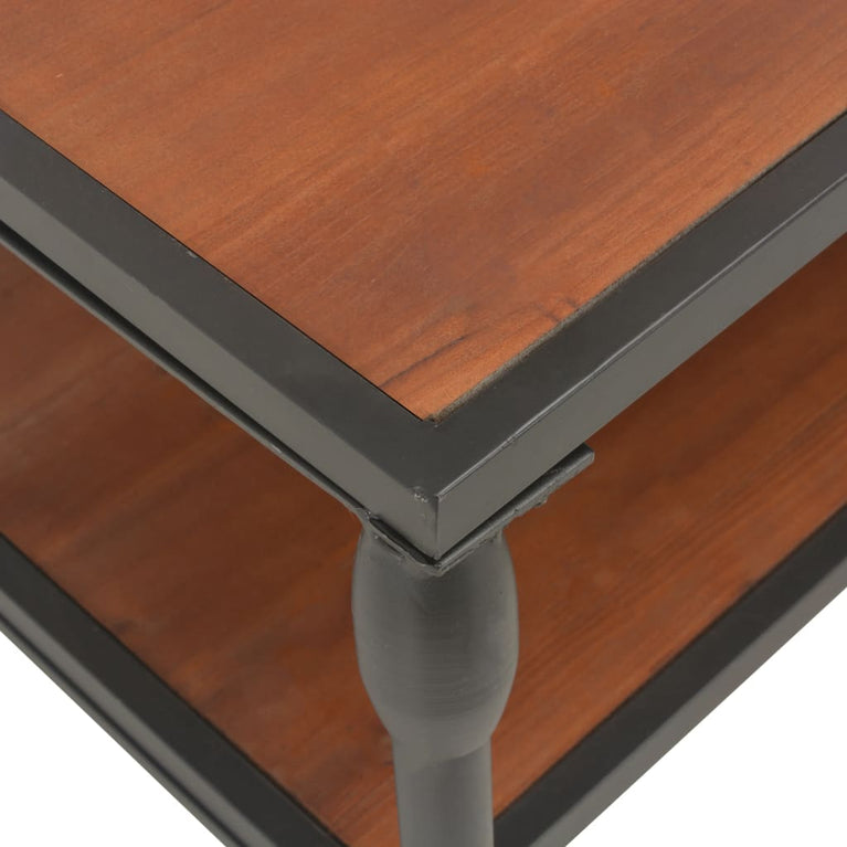 Salontafel met schap 120x60x40 cm massief vurenhout MeubelReus