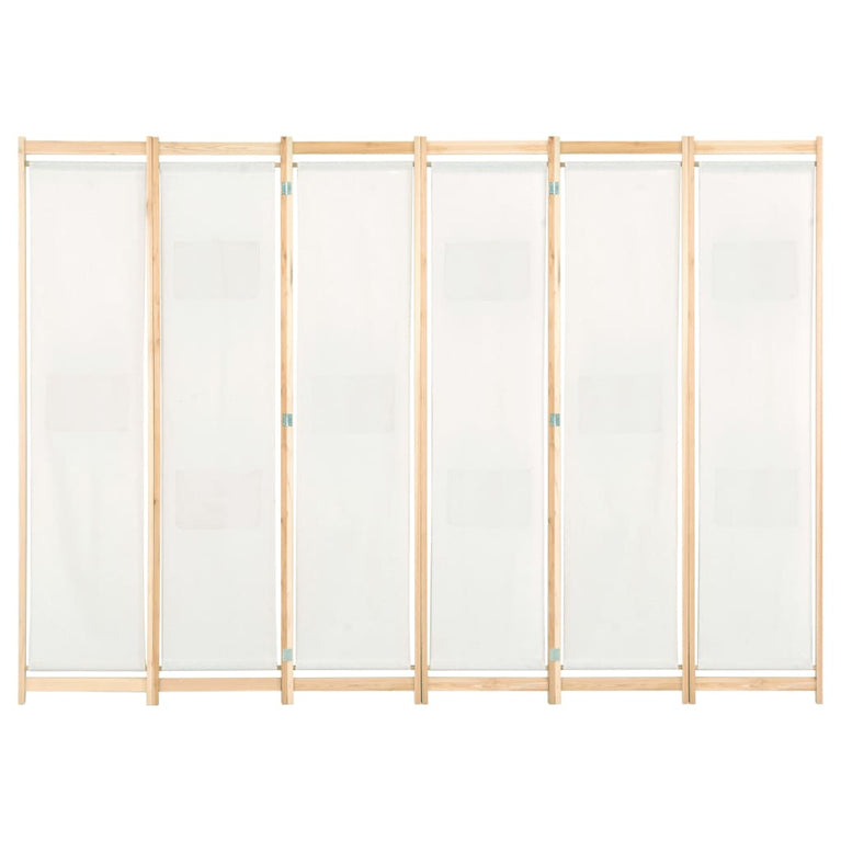 Kamerscherm met 6 panelen 240x170x4 cm stof crème MeubelReus