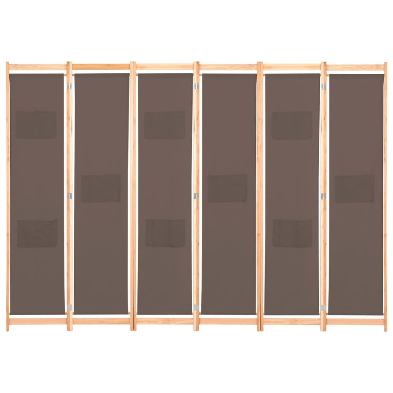 Kamerscherm met 6 panelen 240x170x4 cm stof bruin MeubelReus